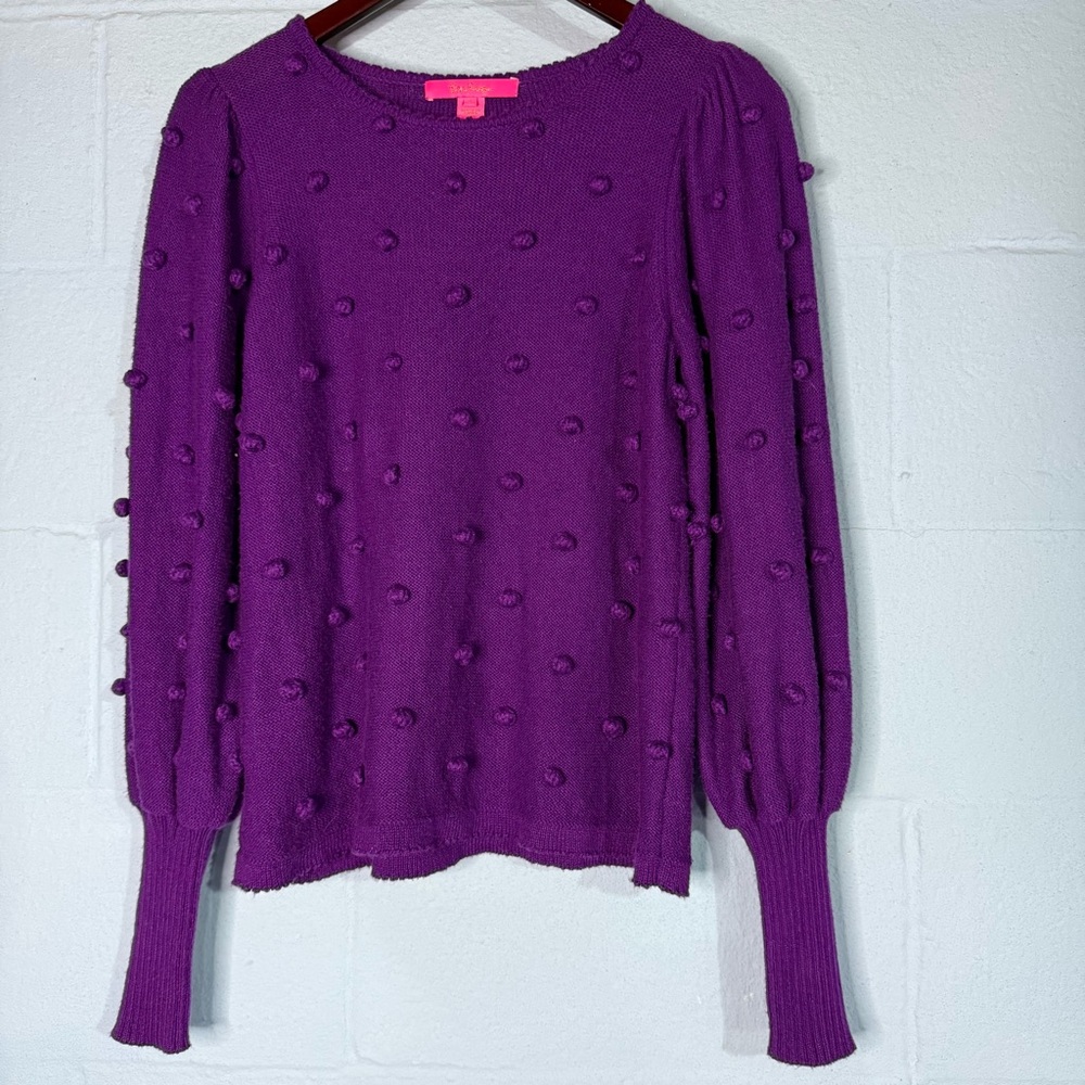 Lilly Pulitzer Kippa Purple Pom Pom Sweater - Picture 2 of 6